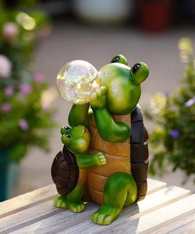 Solar Turtle Statues for Garden Decor: Outdoor Sculpture with Bubble Light for Ornament Yard Art Lawn Porch Patio Balcony - Unique Gifts Women Mom by GreenHaven Gardens