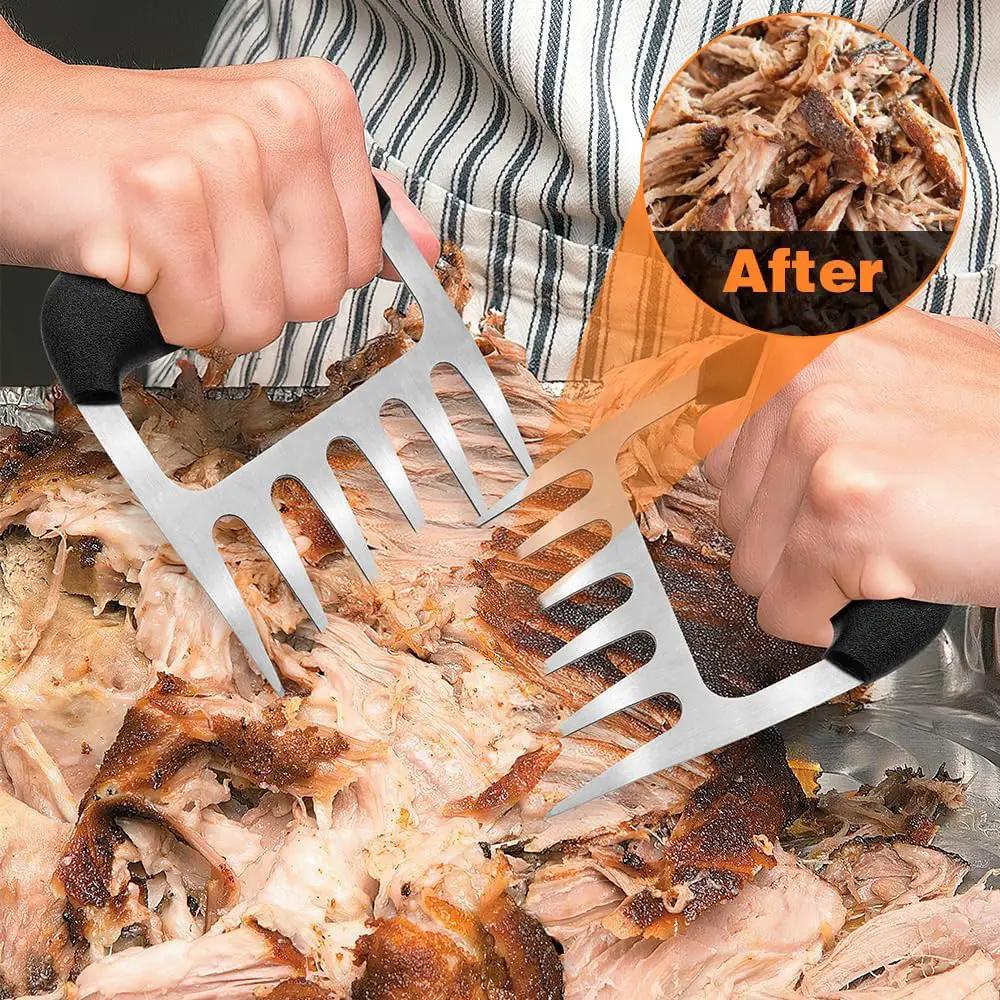 Meat Shredder Claws, 2 PCS Stainless Steel Meat Claws, Metal Pulled Pork with Handle Turkey Pork Chicken Shredder Tool Accessories for Men Grilling Cooking BBQ Serving by GreenHaven Gardens