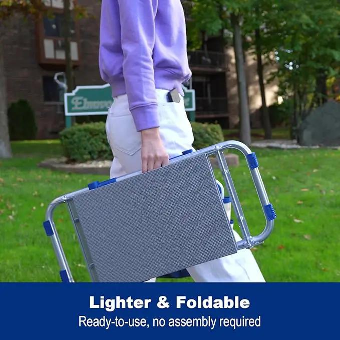 K5 Foldable Garden Kneeler Seat Heavy Duty (Detachable Cloud Kneeler Pad) Garden Stool - 2 Large Capacity Garden Tool Bags with Pockets - Portable Garden Bench for Indoor and Outdoor by GreenHaven Gardens
