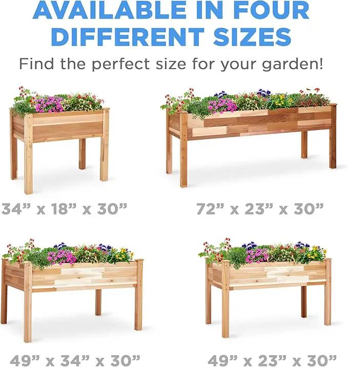 Jumbl, Cedar Raised Garden Bed, Elevated Wood Planter for Growing Fresh Herbs, Vegetables, Flowers, Succulents - 72x23x30” by GreenHaven Gardens