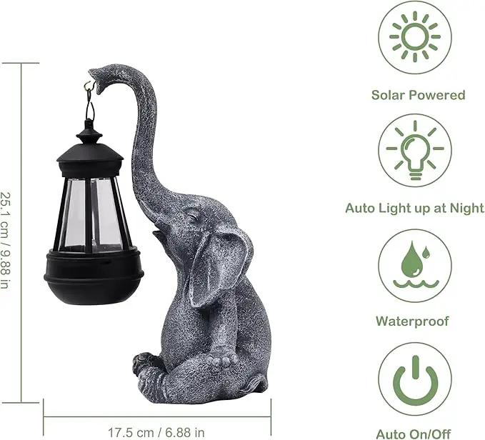 Attivolife Lucky Elephant Solar Statue Light for Garden Decor, Outdoor Waterproof Figurines Lamp, Art Patio Lawn Easter Balcon Yard Ornament - Beautifully Home Ideal Birthdays Gifts for Women Mom by GreenHaven Gardens