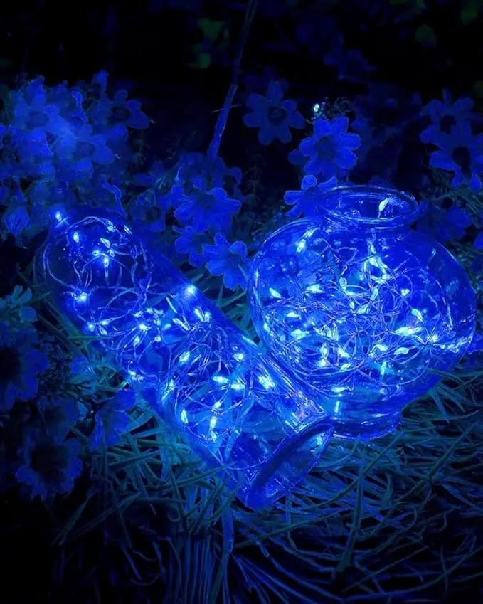 Twinkle Star 2 Pack Outdoor Solar String Lights, Total 80 FT 240 LED Solar Fairy Lights Outside Waterproof 8 Modes, Christmas Tree Light for Patio Garden Party Backyard Wedding Decor Blue by GreenHaven Gardens