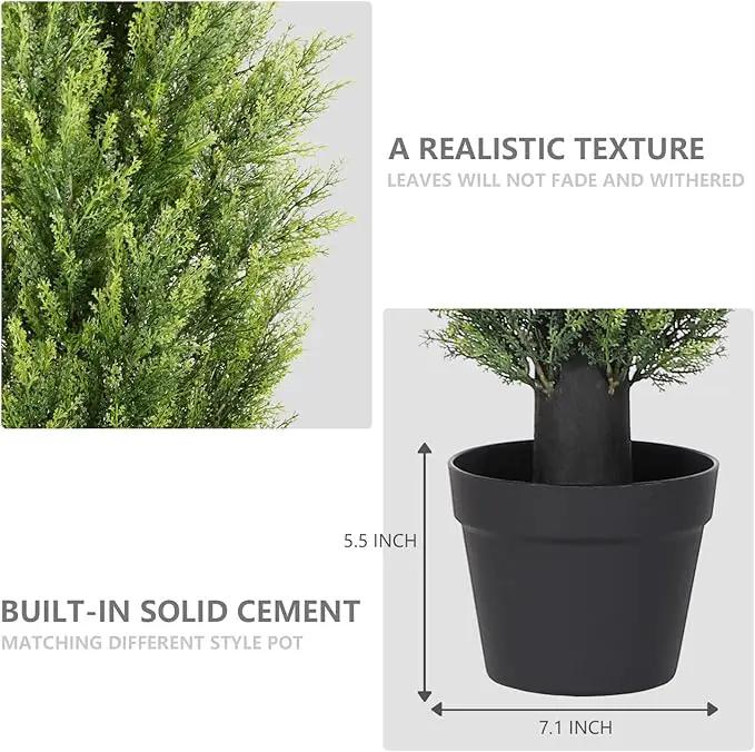 THE BLOOM TIMES 6ft Tall Topiary Trees Artificial Outdoor – UV Resistant Faux Cedar Pine Cypress Bushes and Shrubs, Fake Potted Plants for Front Porch Outside Planter Patio Decor, Set of 2 (6 Foot) by GreenHaven Gardens