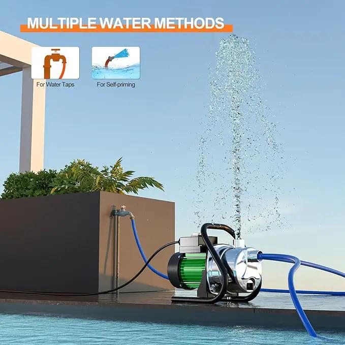 Water Transfer Pump 1.6HP 1800GPH Shallow Well Pump Electric Garden Pressure Booster Pumps for Pool Draining Farm Irrigation Lake Lawn Sprinkler System by GreenHaven Gardens