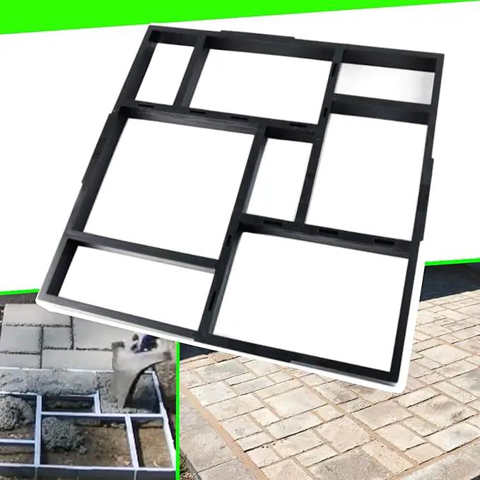 CJGQ 20"x20"x1.8" Plus Size Walk Maker Reusable Concrete Path Maker Molds Stepping Stone Paver Lawn Patio Yard Garden DIY Walkway Pavement Paving Moulds (8-Grid) by GreenHaven Gardens