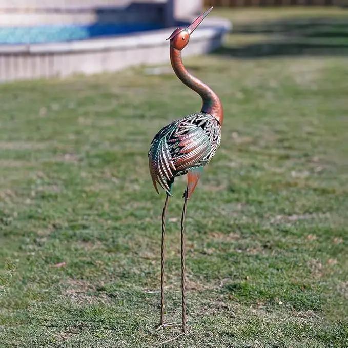 VEWOGARDEN Heron Outdoor Statues Metal Crane Garden Sculptures & Statues for Yard Lawn Patio Pool Outside Decorations, Bronze by GreenHaven Gardens