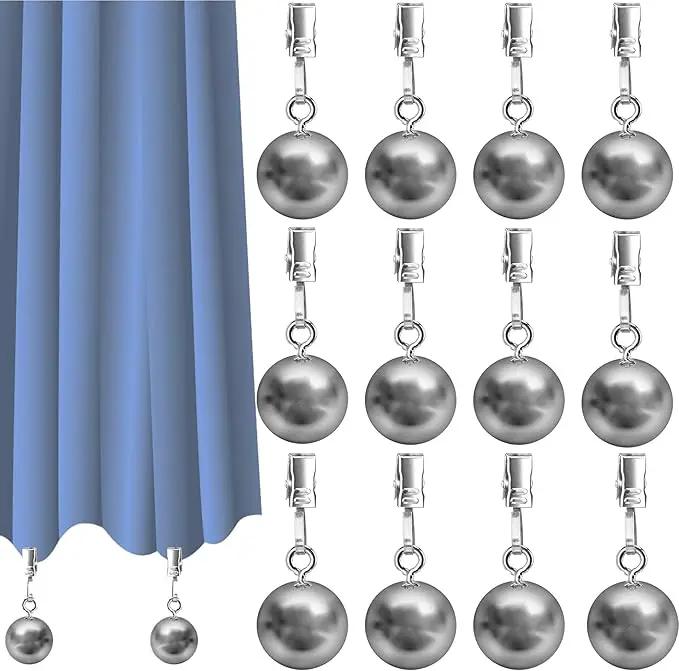12 Pack Heavy Duty Curtain Weights, Heavy Weights for Outdoor Curtains of Pergola Patio Gazebo Cabana, Stainless Steel Weight Clip Down Curtain, Garden Flag, Shower Curtain, Tablecloth by GreenHaven Gardens