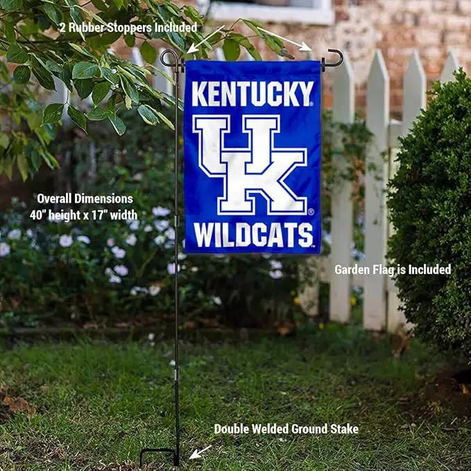College Flags & Banners Co. Kentucky Wildcats Garden Flag with Pole Stand Holder by GreenHaven Gardens