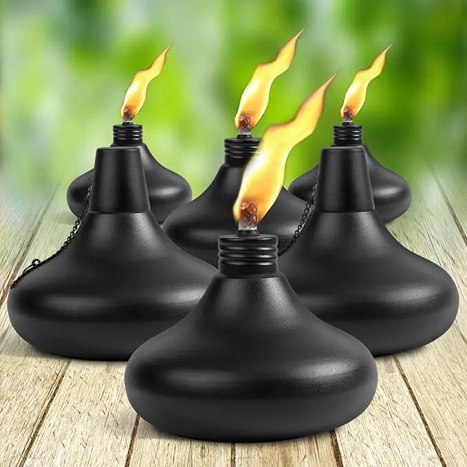 Upgraded Tabletop Torches Set of 6, 24oz Citronella Candles for Outdoor, Metal Table Top Torches for Outside, Refillable Torch Lanterns for Patio, Yard, Deck, Garden, Party by GreenHaven Gardens