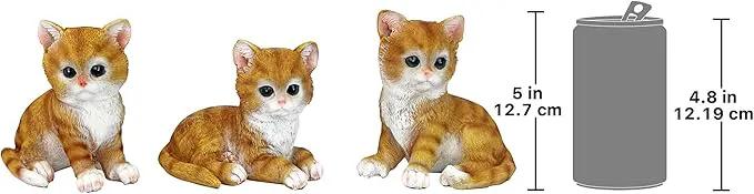 Design Toscano Tabby Kitten Triplets, Baby Cat Statues by GreenHaven Gardens