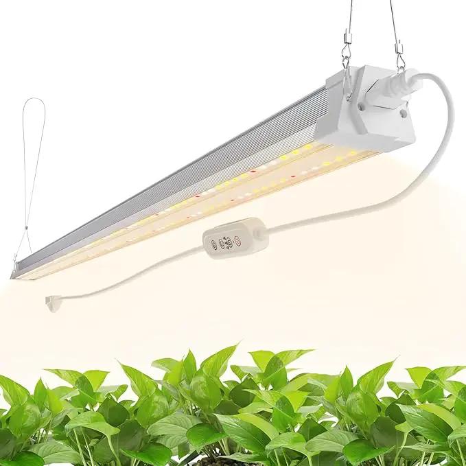 FREELICHT 1 Pack 4FT LED Grow Light with Timer, 40W (250W Equivalent), Full Spectrum Grow Lights for Indoor Plants with 9/12/15H Timer, Linkable Plant Growing Lamp for Hydroponic Plants Seeding Veg by GreenHaven Gardens
