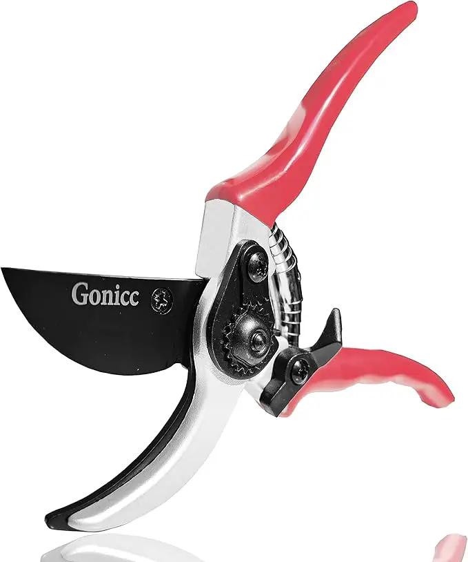 gonicc 8" Professional Sharp Bypass Pruning Shears (GPPS-1002), Tree Trimmers Secateurs,Hand Pruner, Garden Shears,Clippers For The Garden, Bonsai Scissors, Loppers by GreenHaven Gardens