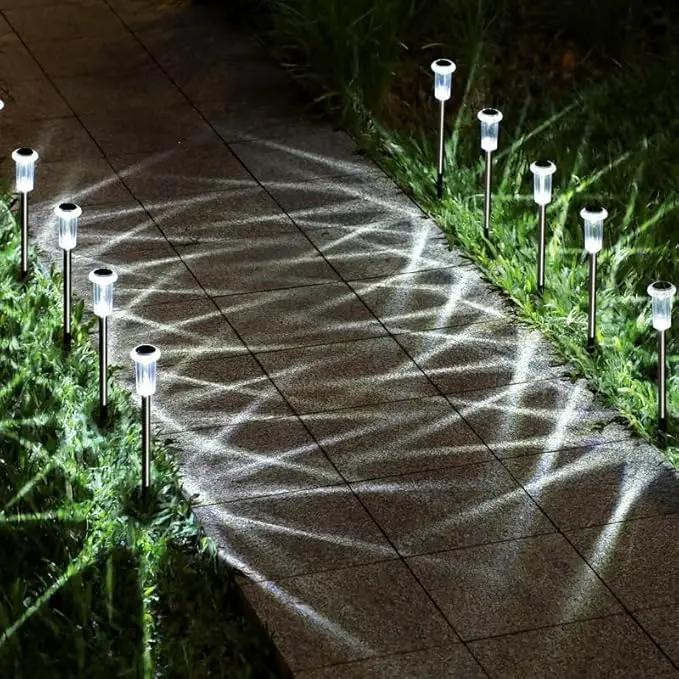 DenicMic Solar Lights Outdoor Pathway Lights 6000K LED Waterproof Acrylic Lamp Head Stainless Steel Stake for Yard Garden Landscape Path Walkway Driveway Patio Lawn (15Pack Cold White) by GreenHaven Gardens