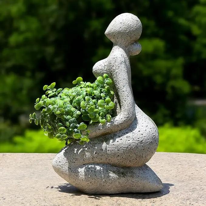 Large Planters for Outdoor Indoor Plants Head Face Planter Pot Unique Succulent Planters Flower Vase with Drainage Hole New Life by GreenHaven Gardens