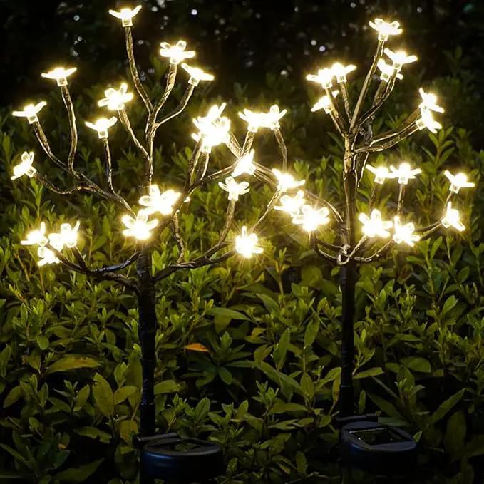 Solar Garden Lights Garden Decor, Solar Flowers Lights Outdoor Decorative,2Pack 40LED Solar Lights Outdoor Garden Waterproof for Outside Yard,Lawn,Patio,Pathway Decorations Gardening Gifts by GreenHaven Gardens