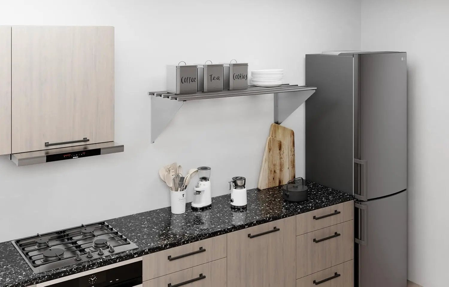 AmGood 18 in. x 48 in. NSF Stainless Steel Tubular Wall Shelf | Heavy-Duty Metal Shelving for Appliances & Equipment | Ideal for Kitchen, Restaurant, Garage, Laundry, Utility Room by GreenHaven Gardens