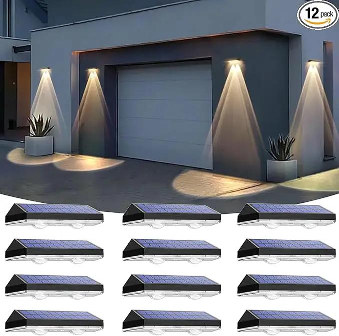 Solar Fence Lights Outdoor Waterproof LED - 3000/4000/6000K 3 Mode, IP65 Waterproof Fence Lights Solar Powered, Solar Wall Lights for Outside, Backyard/Step/Patio/Deck Fence/Stair Railings (12 pack) by GreenHaven Gardens