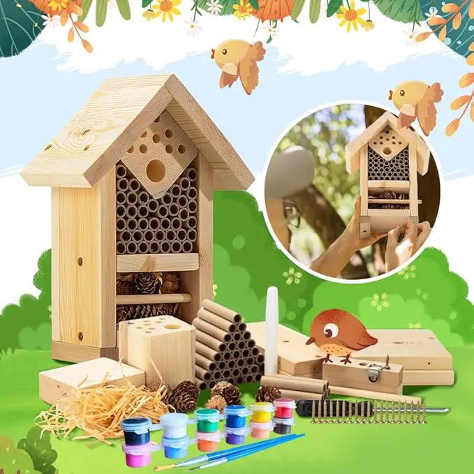 2 PK Premium Bug Hotel Kit Cedar Wood Insect Hotel - DIY Insect House Kit to Build - Backyard Bee House, Nesting Habitat Shelters, Garden Shelter for Bees, Butterflies, Bugs,Heavy Duty Thickness by GreenHaven Gardens