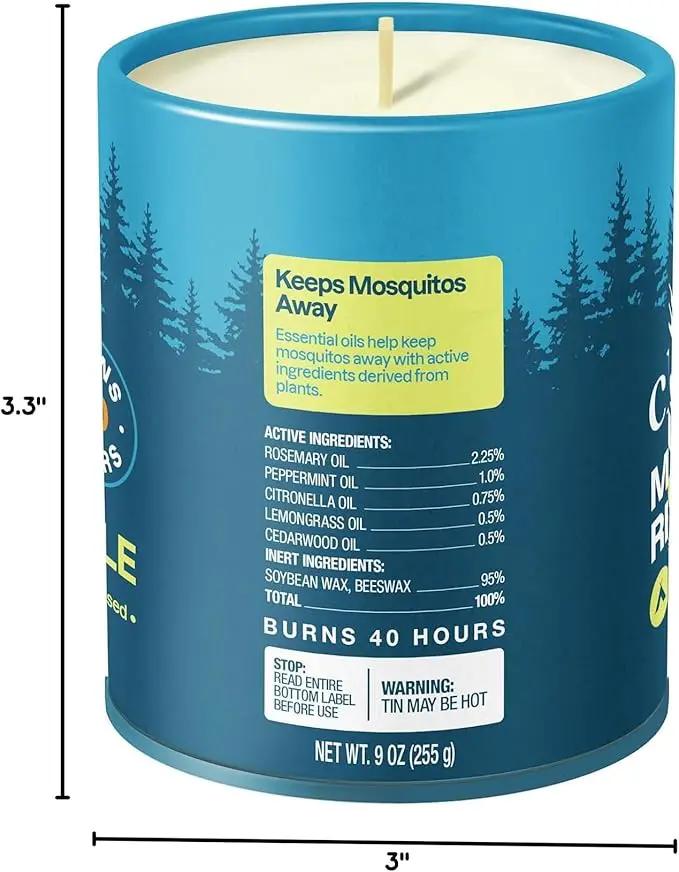 Cliganic Mosquito Repellent Candle (9oz) | Citronella, DEET Free, Essential Oil Infused for Outdoor, Camping | Burns 40 Hours by GreenHaven Gardens