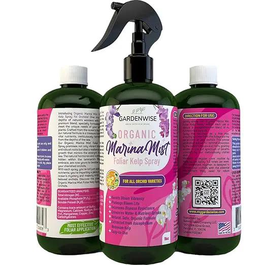 Marina Mist Orchid Fertilizer - Plant Food Mist - Liquid Seaweed Extract for Blooming - Orchid Care - Abono para Orquideas (8 oz) by GreenHaven Gardens