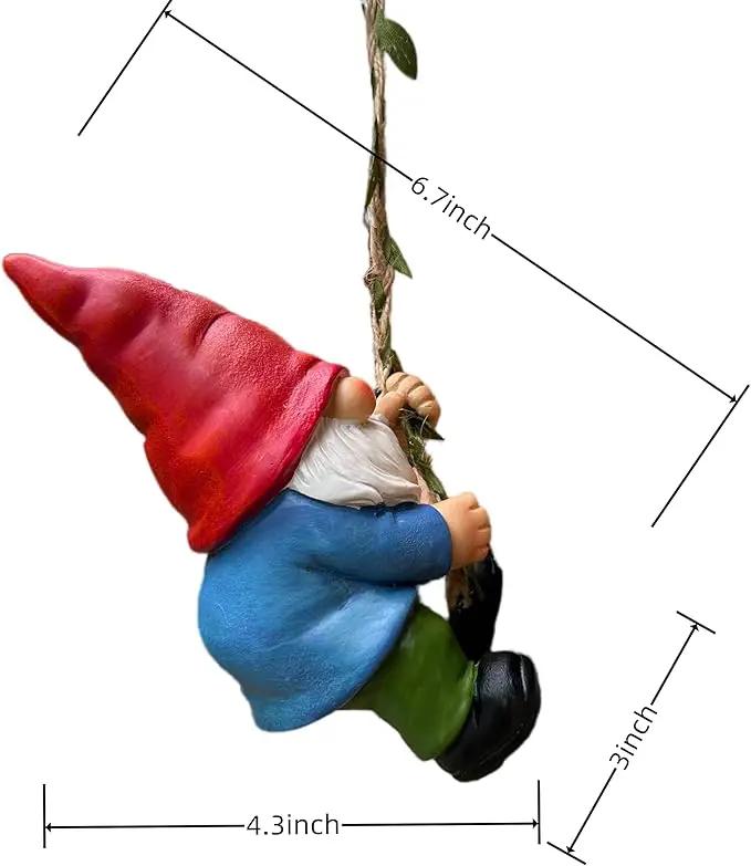 Hanging Gnome Garden Statue Decoration,Climbing Garden Gnomes Statue Figurine Ornament for Indoor Outdoor Home Garden Decor by GreenHaven Gardens