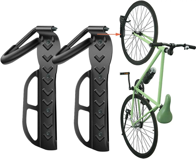 Wallmaster Bike Storage Rack for Garage, Wall Mount Bicycles Hanger, 2-Pack Bike Storage System Vertical Bike Hooks by GreenHaven Gardens