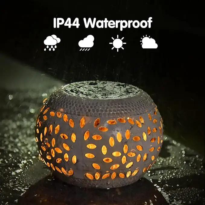 Solar Table Lantern Outdoor Waterproof- Dancing Flickering Flame Solar Powered LED Light,White Metal Desktop Decorative Lamp Auto On/Off Lighting Dusk to Dawn for Desk Patio Garden Pathway Yard by GreenHaven Gardens