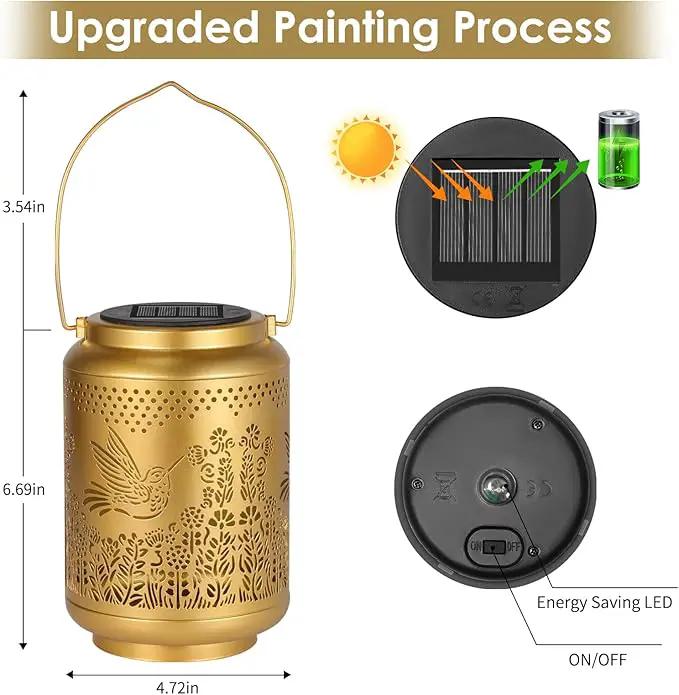 Hummingbird Solar Lanterns Outdoor Lights: Garden Decor Birthday Gifts for Women Mom Grandma Nana Aunt, Hanging Solar Lights Decoration Waterproof Outside for Yard, Patio, Backyard, Porch by GreenHaven Gardens
