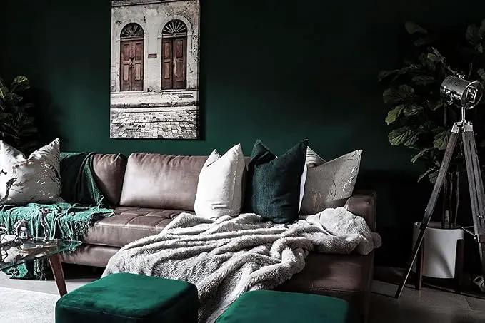 Dimoon 394''x17.7'' Dark Green Peel and Stick Wallpaper Contact Paper Modern Self Adhesive Wall Paper Removable Renter Friendly Textured Solid Color Cabinet Vinyl Roll (394''x17.7'',Emerald Dark) by GreenHaven Gardens