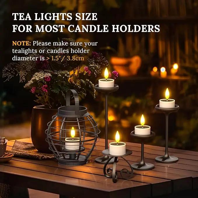 SoulBay Solar Tea Lights Outdoor Waterproof, 12 pcs 1.5" D x 2.1" Reusable Dusk to Dawn Flickering Small LED Tealight Candles, Flameless Votive Candle for Lanterns Patio Garden Camping Decor by GreenHaven Gardens