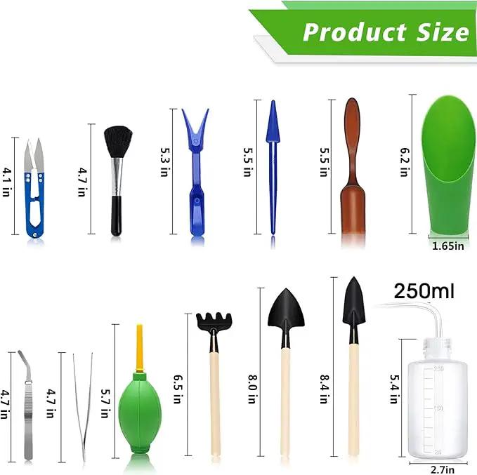 Succulent Tools, Mini Garden Tool Set, Transplanting Tools Set, Succulent Care kit for Succulent Miniature Gardening Plant, Multi, 13 Pcs by GreenHaven Gardens