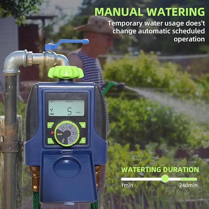 2 Outlet Garden Automatic Water Timer Digital Electronic Solenoid Valve Sprinkler Timer Waterproof Controller System Blue by GreenHaven Gardens