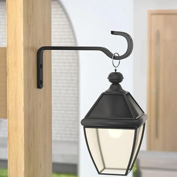 5.7 Inch 2 Pack Heavy Duty Outdoor Plant Hangers for Hanging Baskets, Iron Hanging Plant Brackets for Hanging Plants Outside, Metal Plant Hooks Plant Wall Hooks for Hanging Lantern, Bird Feeder by GreenHaven Gardens