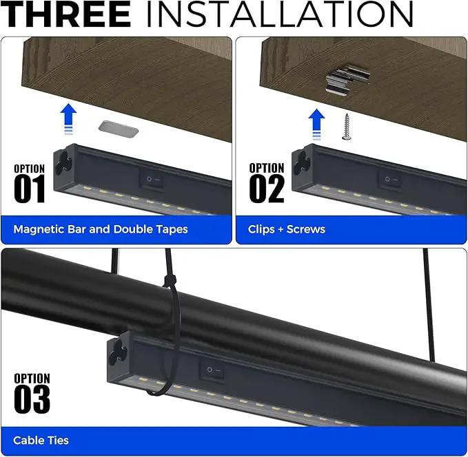 Barrina T5 Grow Lights for Indoor Plants, Full Spectrum Grow Light, 1ft LED Plant Light, Black Cover LED Grow Light Strips, 3 Mounting Modes, Magnetic Installation, Plug and Play, 5000K, 4 Packs by GreenHaven Gardens