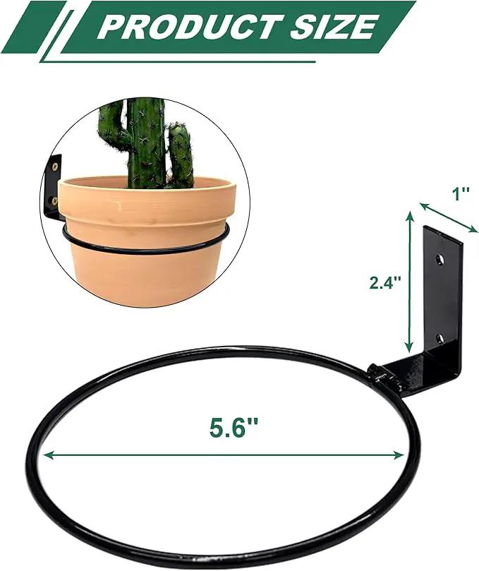vensovo 6 Inch Metal Wall Mounted Plant Holder - 6 Pack Flower Pot Hanger Rings, Wall Planter Ring Holders Bracket Hooks Heavy Duty for Indoor and Outdoor Decor by GreenHaven Gardens