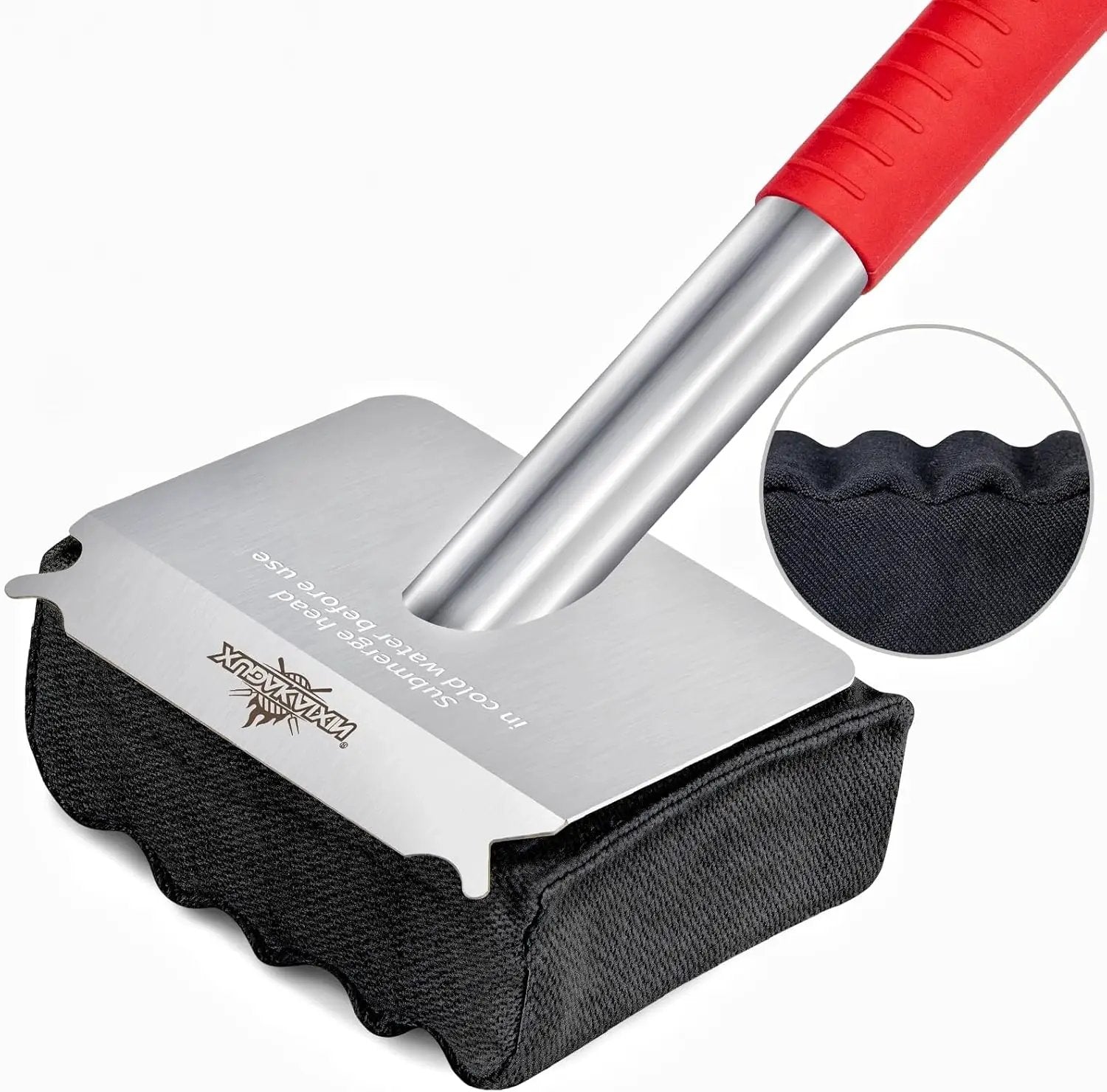 Grill Brush Bristle Free,Upgraded Aramid Fiber Wavy Pad Perfect for Cast Iron Grates/Porcelain/Weber Gas/Charcoal Grill,Replaceable Cleaning Head,Safe Grill Brush for Outdoor Grill by GreenHaven Gardens