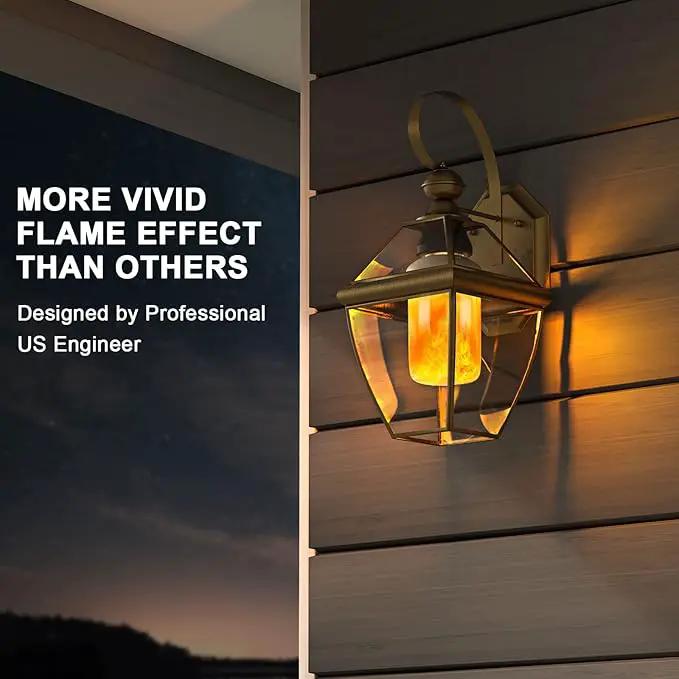 Hompavo 【Upgraded】 LED Flame Light Bulbs, 4 Modes Flickering Light Bulbs with Upside Down Effect, E26/E27 Base Flame Bulb for Halloween, Christmas, Indoor and Outdoor Decoration (White-2 Pack) by GreenHaven Gardens