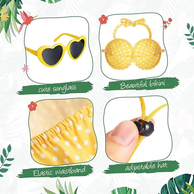 Bikini Goose Outfit Lawn Goose Clothing Porch Goose Outfits Summer Yard Goose Outfits Hawaiian Luau Goose Outfit for 23'' Lawn Goose Outdoor Decoration(Bikini,Yellow) by GreenHaven Gardens