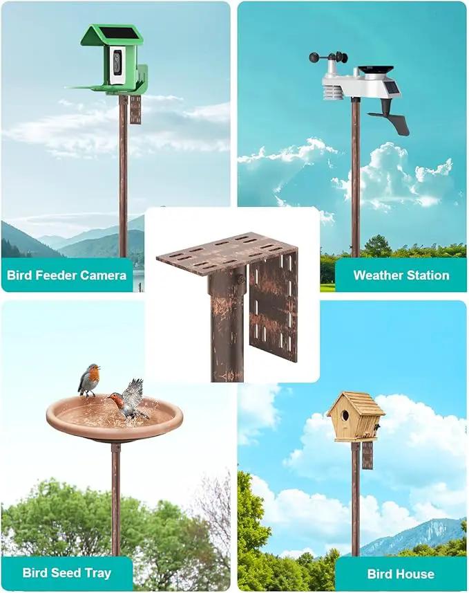 Bird Feeder Pole – 104 Inch Height Bird House Pole with 1-Inch Dia Heavy Duty for Birdfeeders, Feeding Stand with Mount Kit for Outdoor, Slip-Fit Connection, Copper Brushed by GreenHaven Gardens