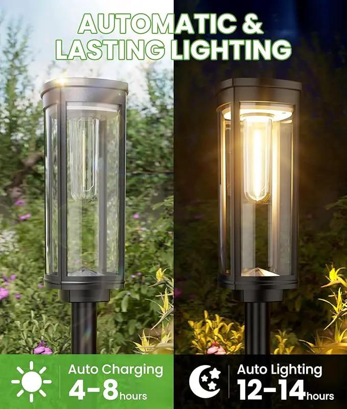 Bright Solar Pathway Lights Outdoor, 8 Pack Solar Powered Garden Lights Waterproof IP65, Auto On/Off Outdoor Light for Lawn Patio Walkway Driveway Decor Landscape Lighting by GreenHaven Gardens