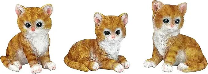Design Toscano Tabby Kitten Triplets, Baby Cat Statues by GreenHaven Gardens