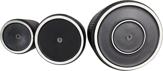 Amazon Basics Assorted Sizes Fluted Ceramic Round Planters, Set of 3, Black, 6-Inch, 8-Inch, 10-Inch by GreenHaven Gardens