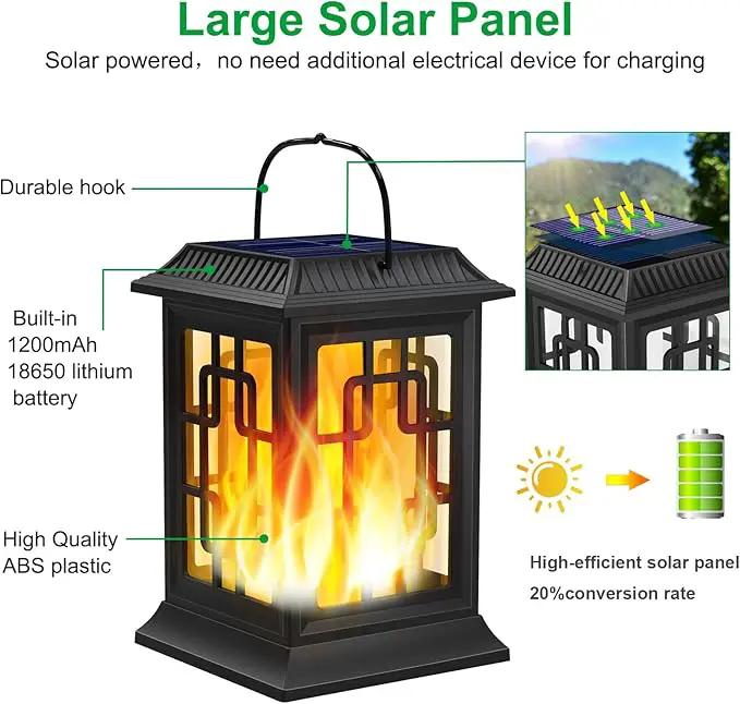 Solar Lanterns Outdoor Waterproof, Hanging Solar Lights for Outside Black Hanging Solar Powered Lantern Decorative for Garden Yard Patio, 4 Pack by GreenHaven Gardens