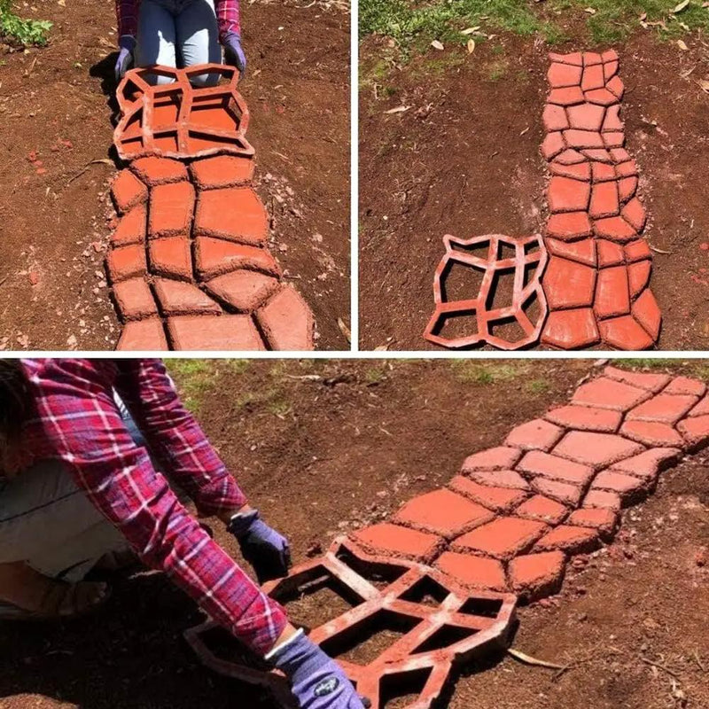 Concrete Molds and Forms, 2 Pack Plus Size 16.9x16.9x1.57inch Reusable DIY Stepping Stone Cement Paver Walkways Mold Walk Maker for Patio, Lawn & Garden by GreenHaven Gardens