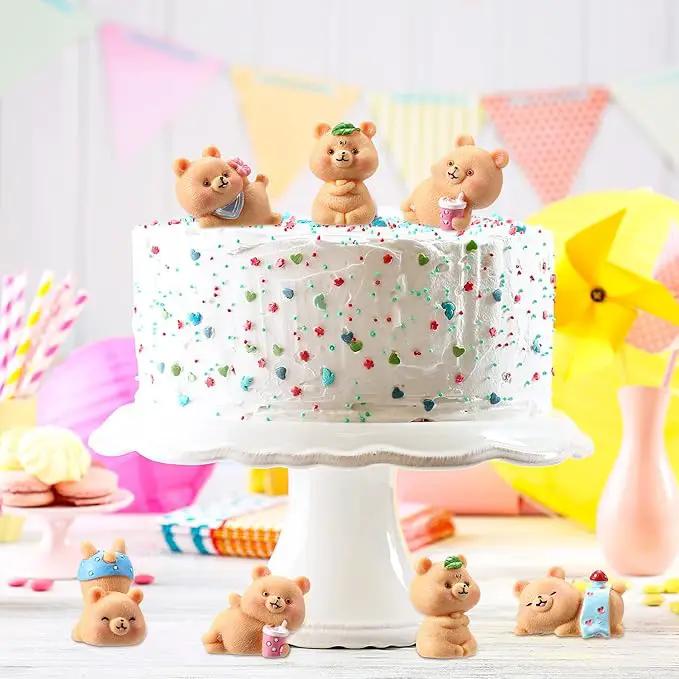 15 Pieces Cute Bear Miniature Figurines Bear Baby Shower Decoration Resin Cake Cupcake Toppers Garden Miniature Moss Landscape DIY Crafts for Home Party Garden Plant Pots Decor by GreenHaven Gardens