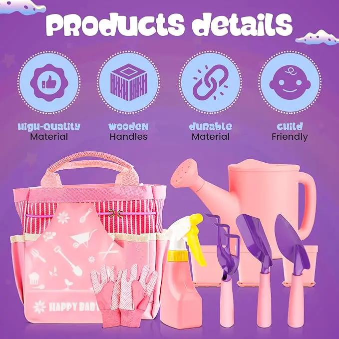 Kids and Toddler Gardening Set, Little Girls Gardening Set, Gardening Tools and Gifts for Kids Ages 4–8 by GreenHaven Gardens