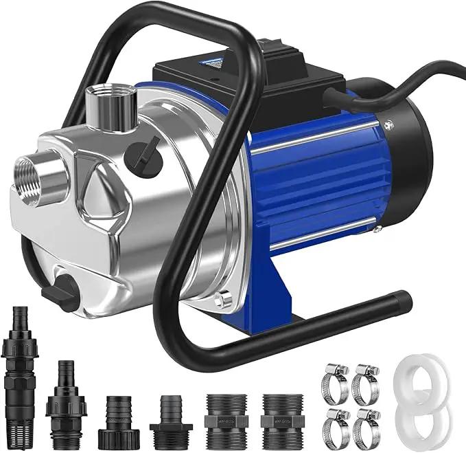 110V Electric Shallow Well Pump, 1.5HP 1532GPH 152FT Water Transfer Pump, Portable Stainless Steel Sprinkler Booster Jet Water Pumps for Garden Lawn Irrigation System by GreenHaven Gardens