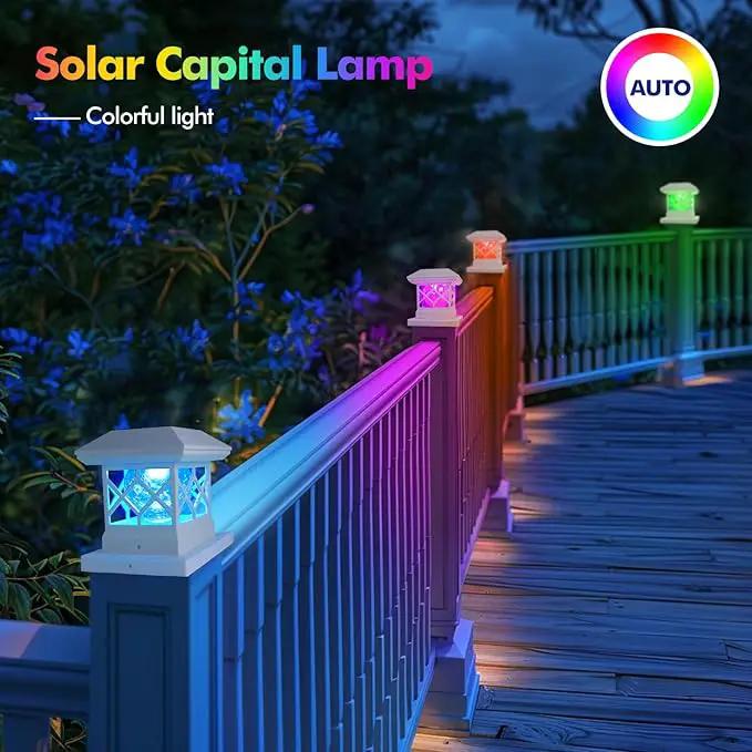 TWINSLUXES Solar Post Cap Light Outdoor, Waterproof LED Fence Post Solar Light, Solar Post Light, 3.5x3.5/4x4/5x5 Post for Patio, Deck Garden Decoration, Wooden or Vinyl Fence Deck Post by GreenHaven Gardens