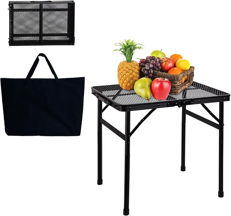 Small Folding Table for Camping Picnic Grill,Garden BBQ Side Table-Portable Lightweight,Compact,Height Adjustable Patio Outdoor Table with Carry Bag by GreenHaven Gardens