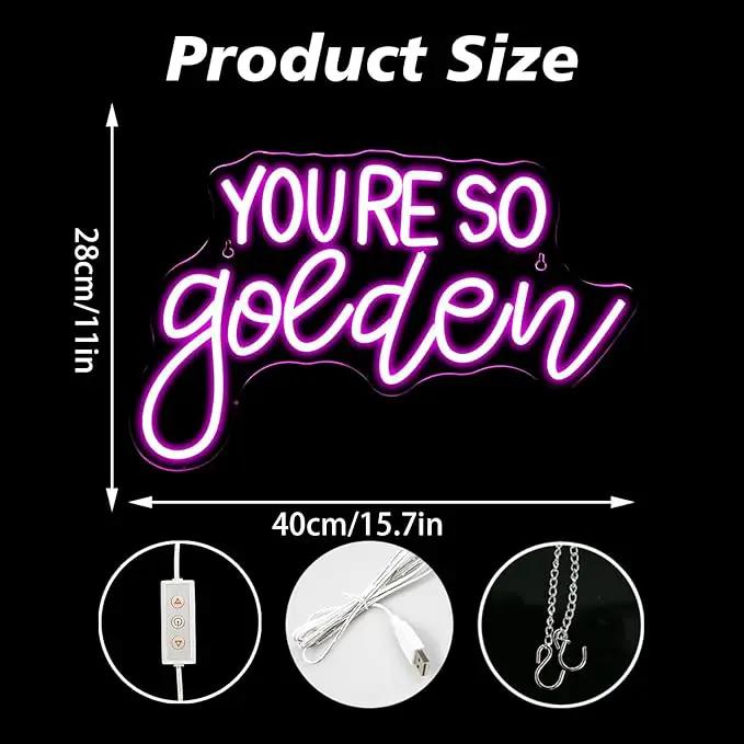 You're So Golden Neon Sign Wall Decor, Neon Signs Dimmable Letter Neon Sign Light Up Signs for Room,Bar,Bedroom,Party, Birthday Party Bar Pub Club Decoration Gifts by GreenHaven Gardens